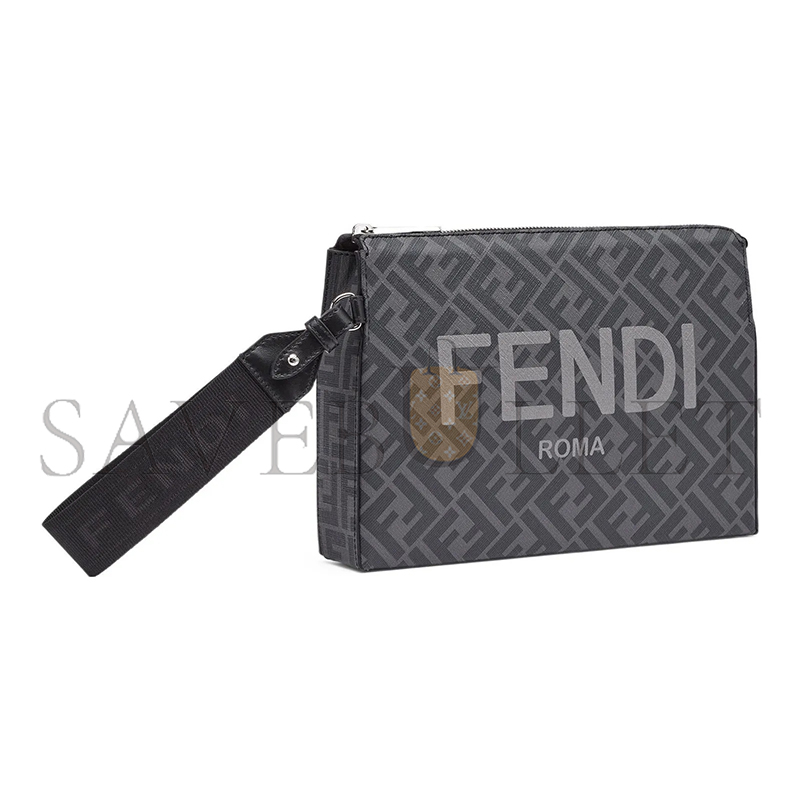 FENDI LOGO-PRINT CLUTCH BAG 7VA564AJJ4F0GXN (26.5*19*5cm)
